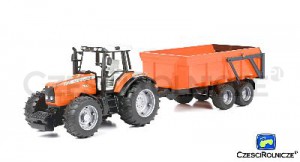 MASSEY FERGUSON 7480   Z PRZYCZEPĄ WYŁADOWCZĄ-WANNĄ  BRUDER