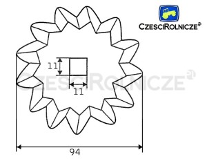 NÓŻ DO PASZOWOZU  FI-94*5 OTWÓR 11*11  10-ZĘBÓW